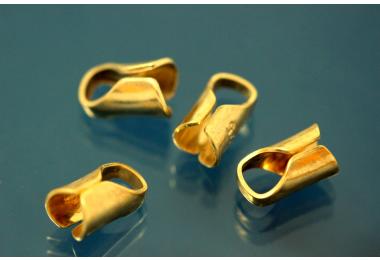 Rubber end caps 925/- Silver gold plated 3,0mm