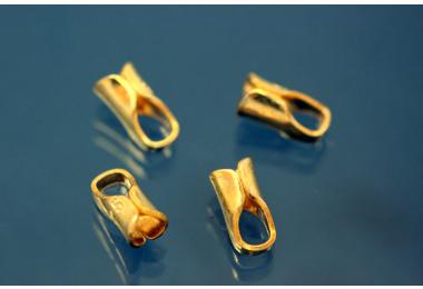 Rubber end caps 925/- Silver gold plated 1,5mm