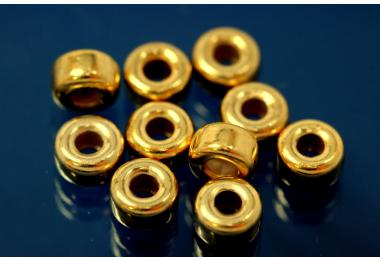 Roundel polished 5,0mm 925/- Silver gold plated