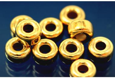 Roundel polished 6,0mm 925/- Silver gold plated