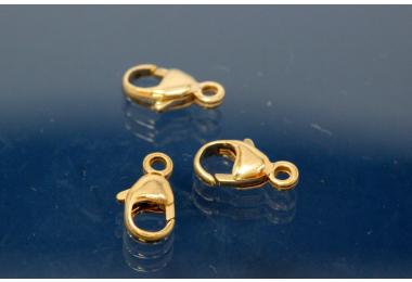 Oval Trigger Clasp 9mm 925/- Silver gold plated