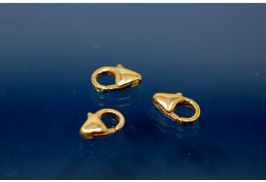 Trigger Clasp without Ring 8 mm 925/- Silver gold plated
