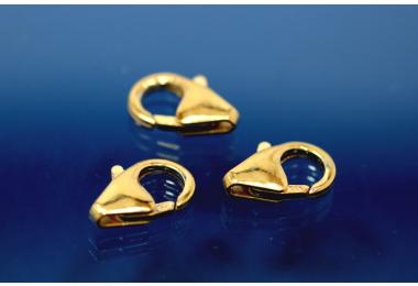 Tulpenkarabiner ohne se 12 mm 925/- Silber vergoldet