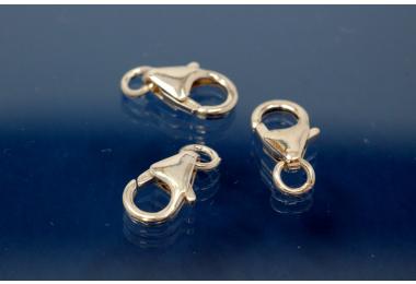 Trigger Clasp with open Ring 10 mm 925/- Silver