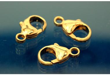 Oval Trigger Clasp 16mm 925/- Silver gold plated