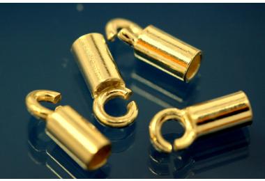 Drahtenden 925/- Silber vergoldet A 4,0mm