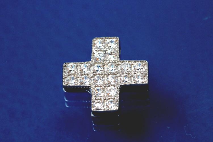 Pendant Cross 925/- Silver silver plated approx. sizes high14,0mm including loop on the back, wide 14,0mm, MS2,8mm,