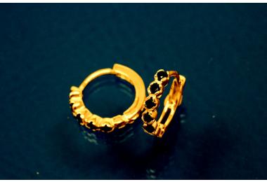 Klappcreolen 925/- Silber vergoldet ca.A�12,6mm, I�8,6mm, MS2,0mm, Breite 2,0mm