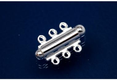 Sliding clasp 925/- Silver 3 row 22,5x13,5mm