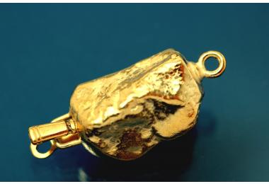 Nugget clasp size 25,0 x 11,0mm 925/- Silver gold plated