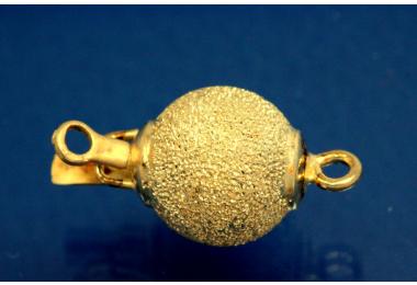 Ball clasp  12mm diamond cut 925/- Silver gold plated
