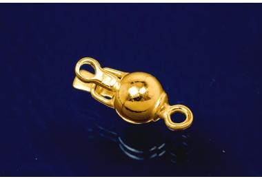 Ball clasp 7mm 925/- Silver polished gold plated