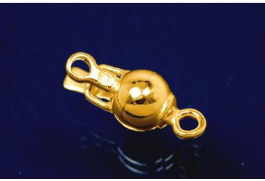 Ball clasp 8mm 925/- Silver polished gold plated