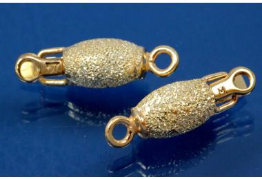 Jewelry clasp  21 x 8mm diamond cut 925/- Silver gold plated