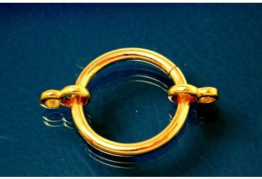 Chain shortener 925/- Silver gold plated polished rund with 2 x rollo Oval 19mm thickness 2,5mm