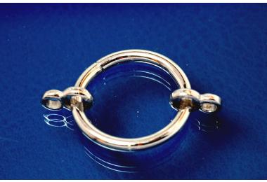 Chain shortener 925/- Silver rhodium plated polished rund with 2 x rollo Oval 19mm thickness 2,5mm