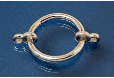 Chain shortener 925/- Silver rhodium plated polished rund with 2 x rollo Oval 25mm thickness 2,6mm