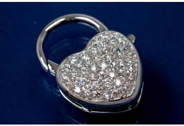 Clasp 925/- Silver rhodium plated with cubic zirconia