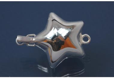 Clasp star shape 21x21mm 925/- Silver polished