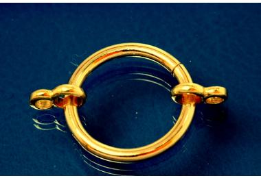 Chain shortener 925/- Silver gold plated polished rund with 2 x rollo Oval 23mm thickness 2,6mm