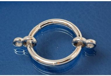 Chain shortener 925/- Silver rhodium plated polished rund with 2 x rollo Oval 23mm thickness 2,6mm