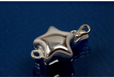 Clasp star shape 14x14x8mm  925/- Silver polished