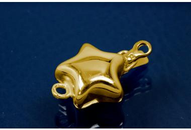 Sternschlie�e14x14x8mm 925/- Silber vergoldet poliert