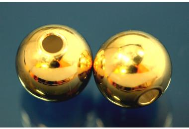Kugeln 925/- Silber vergoldet schwere Ausf�hrung ca.�18mm, Bohrung ca. �4,0mm, �3,5mm