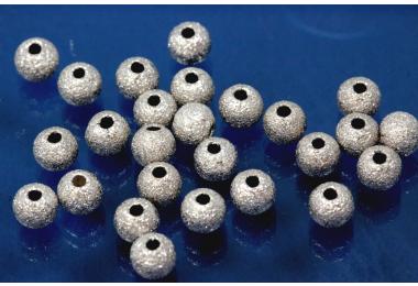 Beads 925/- rhodium plated heavy version, laser cut  ca.4mm, hole ca. 1,2mm