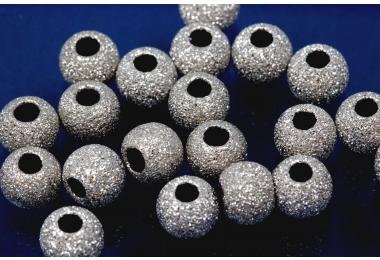 Kugeln 925/- Silber rhodiniert brillantiert schwere Ausfhrung ca.6mm, Bohrung ca. 2,2mm,