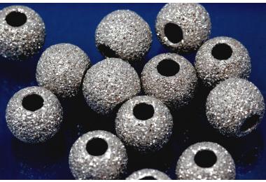 Kugeln 925/- Silber rhodiniert brillantiert schwere Ausfhrung ca.8mm, Bohrung ca. 3,0mm,