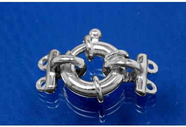 Spring ring 925/- Silver with 2-row spacer 12x3,0mm