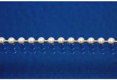 Ball chain by cm  2,00 mm, 925/- Silber