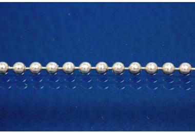 Ball chain by cm  2,00 mm, 925/- Silber