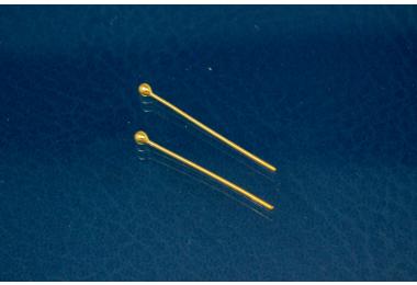 Head pin  30mm long 925/- Silver gold plated