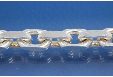 anchor chain 4 side diamond cut 925/- by meter, width ca. 8,8mm, wire thickness  3mm, 925/- Silver
