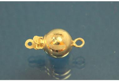 Ball clasp 8mm, 925/- Silver gold plated