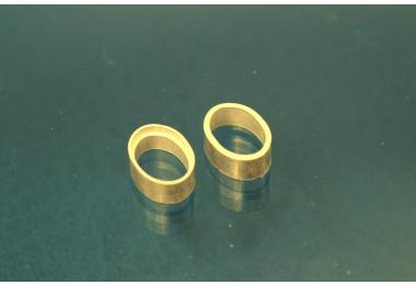 Steinfassung 925/- Silber vergoldet 7x5mm oval, fein, unpoliert