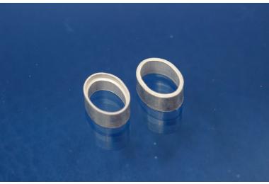 Steinfassung 925/- Silber 8x6mm oval, fein, unpoliert