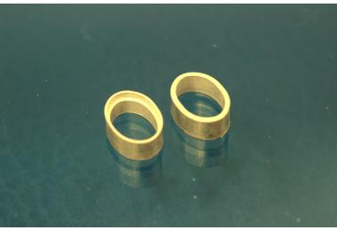 Steinfassung 925/- Silber vergoldet 8x6mm oval, fein, unpoliert