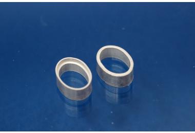 Steinfassung 925/- Silber 9x7mm oval, fein, unpoliert