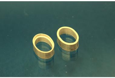 Steinfassung 925/- Silber vergoldet 9x7mm oval, fein, unpoliert