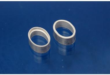 Steinfassung 925/- Silber 10x8mm oval, fein, unpoliert