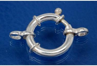 Ring clasp with 2 rollo 925/- Silver 19mm, 3mm