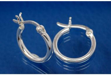 Hoops polished 925/- Silver approx size A15mm, I11mm, Tube round RD A2mm.