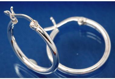 Hoops polished 925/- Silver approx size A20mm, I16mm, Tube round RD A2mm.