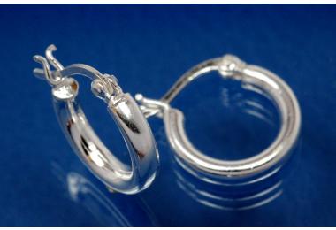 Hoops polished 925/- Silver approx size A15mm, I9,0mm, Tube round RD A3mm.