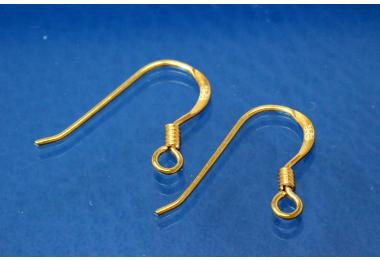 Earhook with coil ca.14x18mm, 925/- Silver gold plated