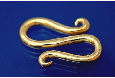S-hook-clasp 925/- Silver gold plated 19,5x14mm