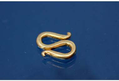 S-hook-clasp 925/- Silver gold plated 9,5x7mm